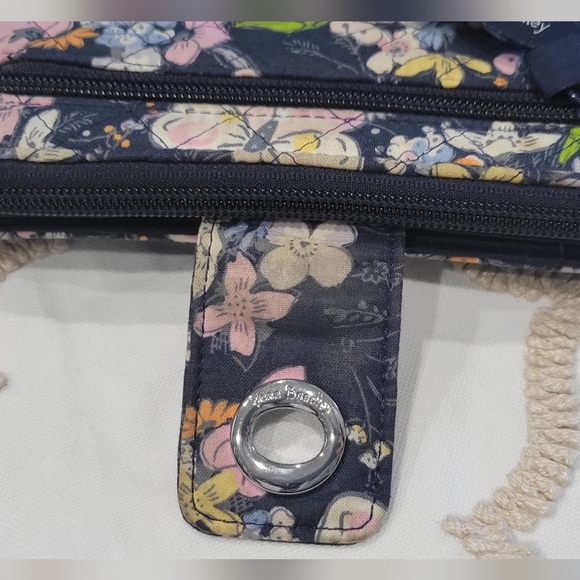 Vera Bradley RFID Turnlock Wallet in the Bloom Boom Navy pattern - Picture 2 of 8